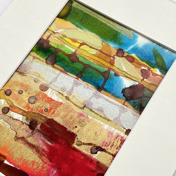 Rich With Love - Original Wall Art Watercolor Painting Matted Frame Ready 8”x10” - Picture 6 of 6